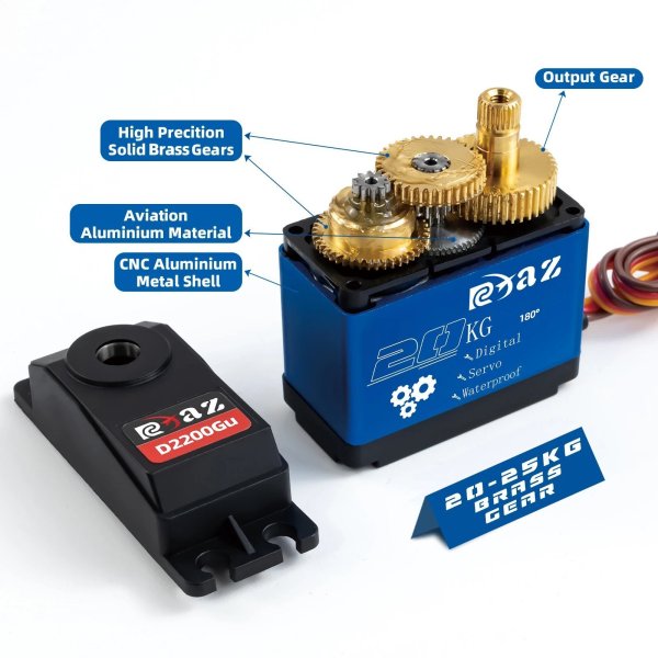 画像4: RCXAZ メタルハウジング 高速メタルギア デジタルサーボ 20kg-35kg 180 大トルク 防水 RCカークローラー SCX10 TRX4用 S201005010037303450 (4)