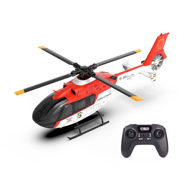 画像1: Eachine E135 2.4 グラム 6ch ダイレクトドライブ デュアルブラシレス ワンキー 3d ロール フライバーレス 1:36 EC135 スケール RC ヘリコプター RTF S221990469 (1)