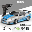 画像3: Ldrc 1899/a99 rtr 1/18 2.4 グラム rwd rc カードリフト gtr r34 ジャイロ LED ライトオンロードフル比例 合金 ボディシェル レーシング s  S222010270 (3)