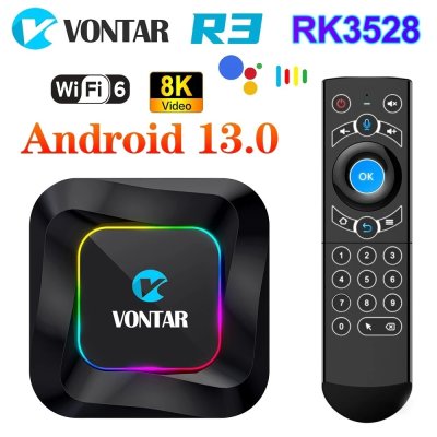 画像1: VONTAR R3 RGB TV ボックス android 13 2G+16GB Rockchip RK3528 サポート 8K ビデオ BT5.0 Wifi6 Google 音声入力メディアプレーヤーセットトップ S223256805383507751