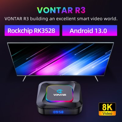 画像2: VONTAR R3 RGB TV ボックス android 13 2G+16GB Rockchip RK3528 サポート 8K ビデオ BT5.0 Wifi6 Google 音声入力メディアプレーヤーセットトップ S223256805383507751