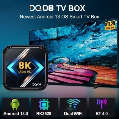 画像2: DQ08 RK3528 スマート TV ボックス android 13 4G + 32G クアッドコア Cortex A53 サポート 8K ビデオ 4K HDR10+ デュアル Wifi BT Google Voice S223256805689556349