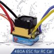 画像1: 480A 防水ブラシ付き ESC スピードコントローラー 5V/3A BEC 付き 1/10 RC カークローラー Axial  SCX10  Pro Capra Redcat Gen8 Tamiya HSP 用 S2232826209409 (1)