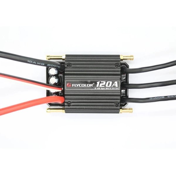 画像1: Flycolor 120A ESC ブラシレス 2-6S Lipo BEC ボート用 S2232829383516_4 (1)