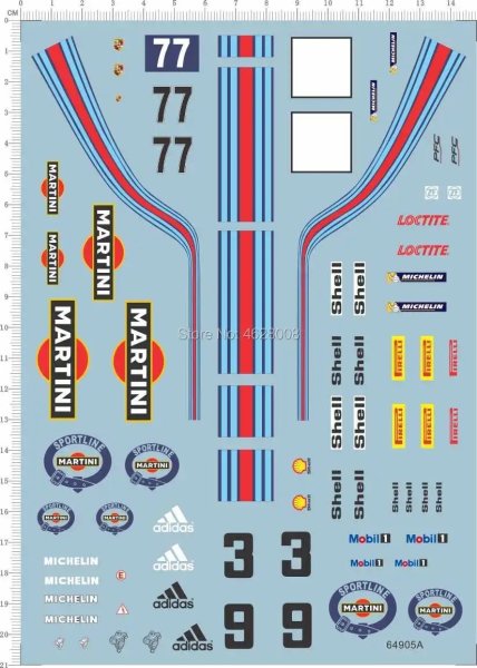 画像1: 1/24 マティーニ スポーツレーシングカー デカール - マーキング & ロゴ S2232952902668 (1)