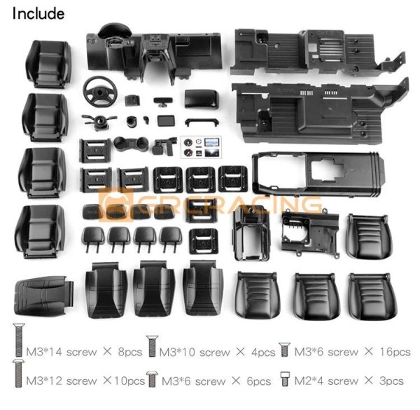画像7: ブラックABS内装キット TRX6/TRX-4 G63/G500 シート＆ダッシュボード S224001019978746 (7)