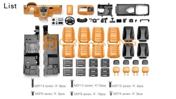 画像8: ブラックABS内装キット TRX6/TRX-4 G63/G500 シート＆ダッシュボード S224001019978746 (8)