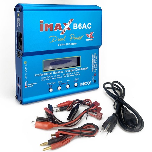 画像1: IMAX B6AC RC Lipoバッテリー充電器80W（1〜6S）LiPo / Li-ion / Life / LiHV / Lilo、（1-15S）NiMH / NiCd、LCDスクリーン内蔵ACアダプター S2091689378023 (1)