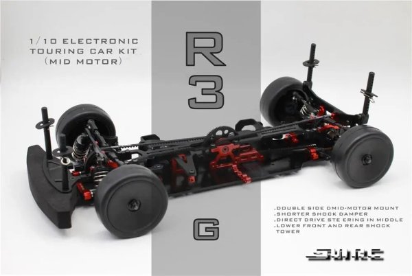画像1: SNRC 120002 R3 G 1/10 1:10 RCカー RCモデル 標準グラスファイバーセンター電動ルームフレーム 4WD S22d1270594462 (1)