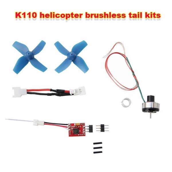 画像1: [ブラシレステールキット] BLAST K110 ブラシレステール ESC およびモーターシステムアップグレードキット DP-3A ESC HP03T V2 13500KV テールモーター 6mm 7mm マウント付き S25d1552192517_1 (1)