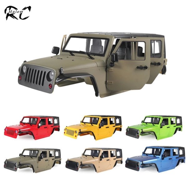画像1: ハードプラスチック製カーシェル 313mmホイールベース ジープ ラングラー ルビコン ボディキット 1/10 RCクローラー Axial SCX10 90046 90047 RGT EX86100用 S22d1563222059 (1)