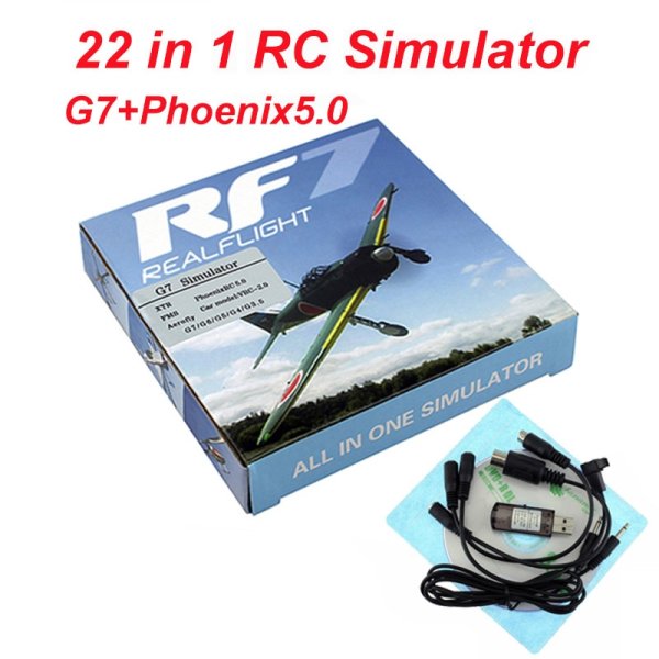 画像1: 22 in 1 RCフライトシミュレーター 適用：Realflight Support G7.5 G7 G6.5 G5 Flysky FS-I6 TH9X Phoenix5 S20d2264648196 (1)