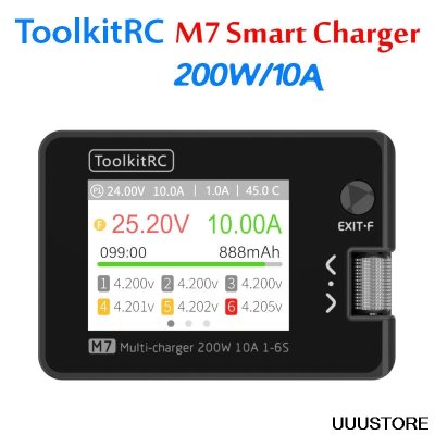 画像1: ToolkitRC M7 200 ワット 10A DC バランス充電器放電器 1-6S リポバッテリー電圧サーボチェッカー ESC レシーバー信号テスター S20d2327458702