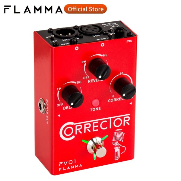 画像1: FLAMMA FV01 ボーカルエフェクトプロセッサー ピッチ補正機能付き ディレイリバーブエフェクト付き マイクアンプ ストンプボックスギター用 S22d2761991682 (1)
