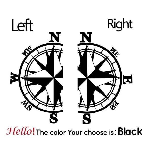 画像8: CTCM 粘着式取り外し可能巨大コンパスカバー、トランクステッカー、PVC防水車ステッカー1組 S20d3245232454 (8)