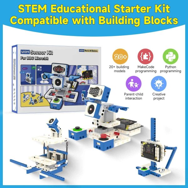 画像1: Microbit V2搭載：Yahboom 21 in 1 Microbit V2 ロボットキット DIY 電子センサーキット プログラミング可能な子供用 MakeCode Pythonプログラミングをサポート S22d3435504806 (1)