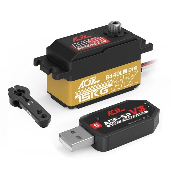 画像1: [B44DLM V2 セット 3] AGFRC ロープロファイル B44DLM V2 15KG ハイスピード HV チタンギア プログラマブル デジタル DC サーボ 1/10 1/12 RC モデル ツーリングカー用 S22d3652680361_3 (1)