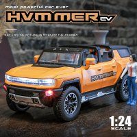 1:24 HUMMER EV新エネルギー車 合金 モデルダイキャスト メタルオフロードのシミュレーションサウンドライトコレクション S20d3674238402