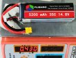画像2: FLISHRC リポバッテリー 5200mAh 4S 14.8V 35C 450 EC135 EC145 UH-1 ヘリコプター 用 1個 S22d4007331336 (2)