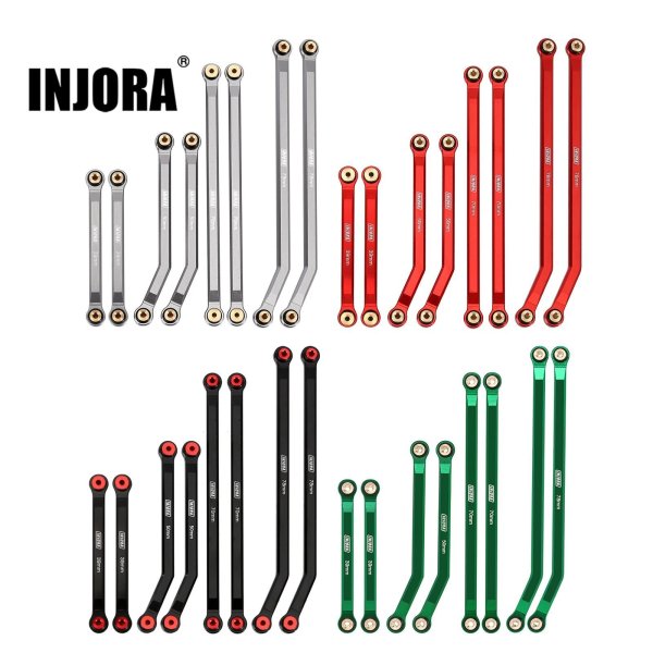 画像1: INJORA 8PCS CNC アルミ ハイクリアランス 4リンク Axial SCX24 S22d4033131217 (1)