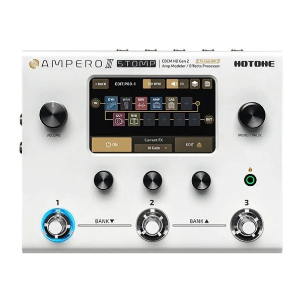 画像1: Hotone Ampero II ギターベースアンプモデリング IRキャビネットシミュレーション マルチエフェクトペダル MIDI I/O ステレオ OTG USB オーディオインターフェース S22d4372586196 (1)