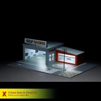 ボブアクリル 1/64 モデルカージオラマガレージ駐車場ライトシミュレーションシナリオ PVC 拡張シートシーンセット S22d4657767921