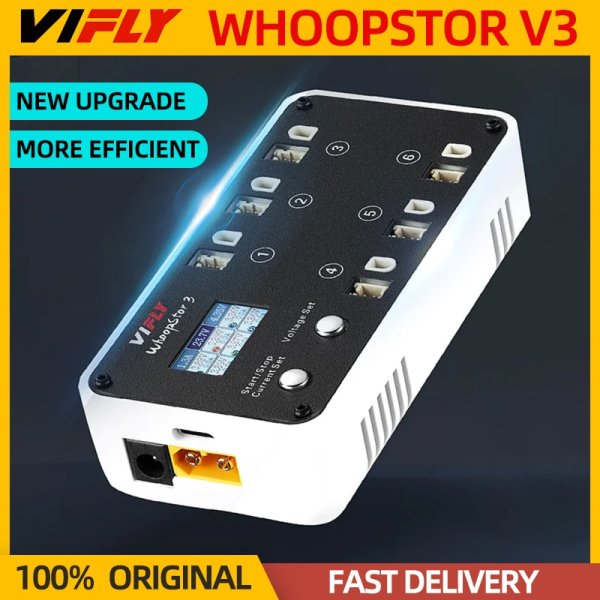 画像1: 新しい VIFLY WhoopStor 3 V3 6 ポート 1S LIPO LiHV バッテリー充電器放電器ストレージ液晶 TYPE-C DC TX60 FPV ドローン BT2.0 PH2.0 S22d4732381287 (1)