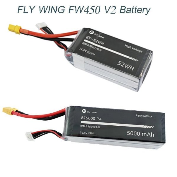 画像1: 1個 4S-14.8V-5000mAh: オリジナル Fly Wing FW450 V2 ヘリコプター スペアパーツ 4S 14.8V 4450mAh 5000mAh 高電圧リチウムイオンバッテリー S25d4792203747 (1)