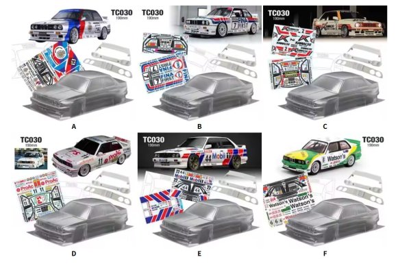 画像5: 1セット E30 M3 スポーツエボリューション 1/10 ドリフト RC PC ボディシェル 190 幅 透明 クリーン 未塗装 ドリフトボディ RC HSP HPI トラックス タミヤ S20d4855055207 (5)