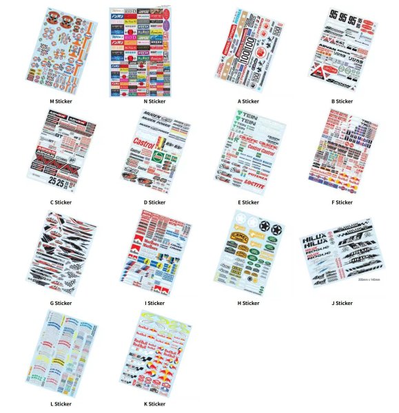 画像5: 1/10 A4 RCステッカー カット済みボディシェル RCドリフトツーリングトラック モンスターGTクローラースケール用 S20d4866895395 (5)