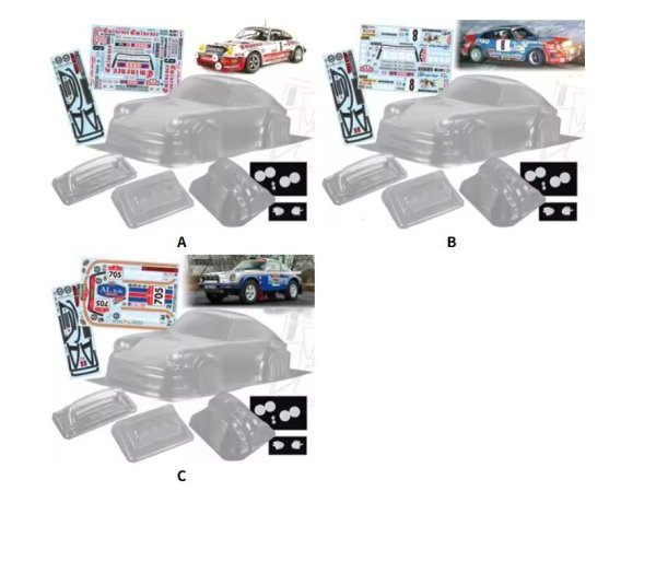 画像5: 高品質 1982 911 Rally1/10 ドリフト RC PC ボディシェル ランプシェード 190mm幅 ドリフトボディシェル RC HSP HPI Trax タミヤ S20d4884779506 (5)