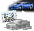 画像1: 1セット GTR R34 1/10 1:10 Mカー PCボディシェル 210mmホイールベース クリーンRCドリフトボディシェル RCタミヤCARTEN Mカー用 S25d4906402430 (1)