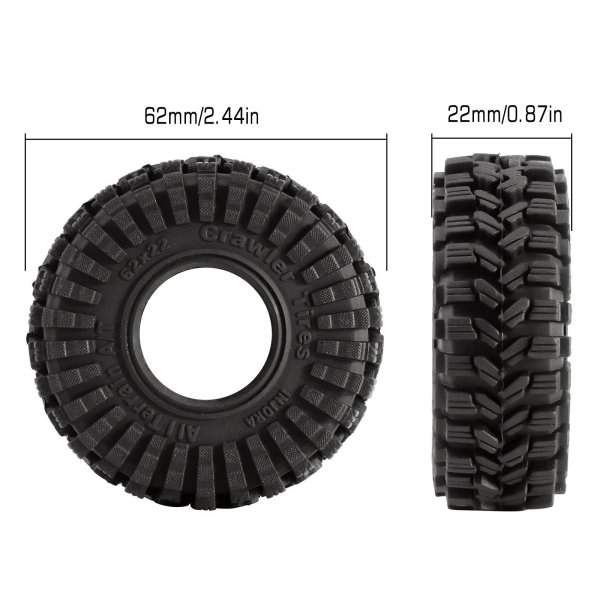 画像2: 4PCS 1.0インチ オールテレイン スーパースポンジ スティッキー ホイールタイヤ 1/18 1/24 RCクローカー Axial SCX24 FMS FCX24 T1014 S22d4958332194 (2)