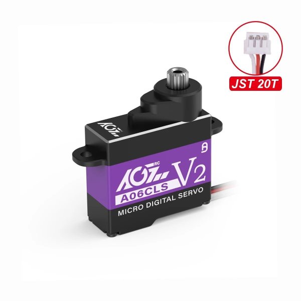 画像1: [A06CLS JST 20T] AGFRC A06CLS V2 CNC 20T HV 7g チタンギア 3.0KG 0.052秒 超高速プログラマブルマイクロサーボ ミニカー GLR GLA MRZ 飛行機用 S22d5104844054_0 (1)
