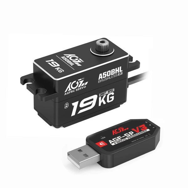 画像1: [ドリフト専用セット2] AGFRC A50BHL 19KG 超トルク スーパースピード 8.4V プログラマブル ロープロファイル ブラシレス デジタルRCサーボ RCドリフトカー専用 S22d5403154086_6 (1)