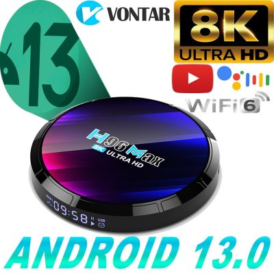 画像1: 2023 4G+64G H96 MAX TVBox RK3528 スマート TV ボックス android 13 Rockchip 3528 クアッド コア サポート 8K ビデオ Wifi6 BT5.0 メディア プレーヤー セット トップ S22d5418259416