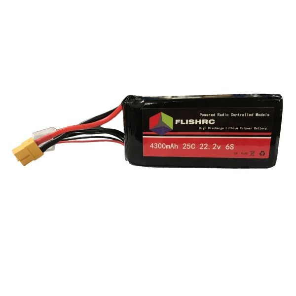 画像1: FLISHRC リポバッテリー 4300mAh 6S 22.2V 25C FL500 ブラックホーク AH-1 コブラ ヘリコプター 用 1個 S22d5467016555 (1)