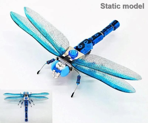画像1: [トンボの静電気] STEAM DIY ロボット昆虫科学発明電子動物学校競技会用非はんだ付け DIYキットSTEMロボット動物 S22d5469013123_0 (1)