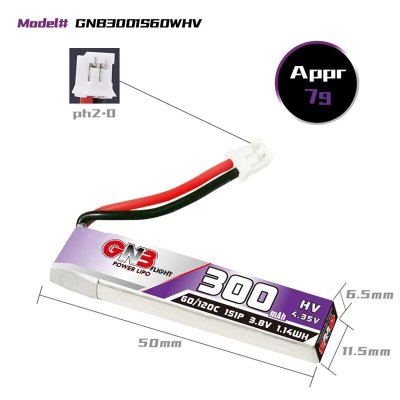 画像2: 10 個 GNB 1S 3.8V 300/380/450/550/660/850/mAh Lipo バッテリー PH2.0 プラグ付き FPV レーシングドローンマイクロ Quadcopter ヘリコプター RC 部品 S22d5549221284