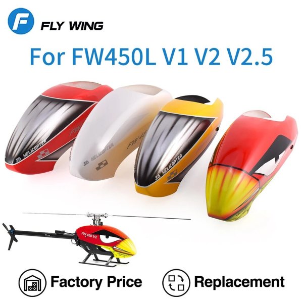 画像1: フライウィング FW450L ヘリコプター キャノピー V1 V2 V2.5 RC ヘッドシェル用 S22d5584956848 (1)