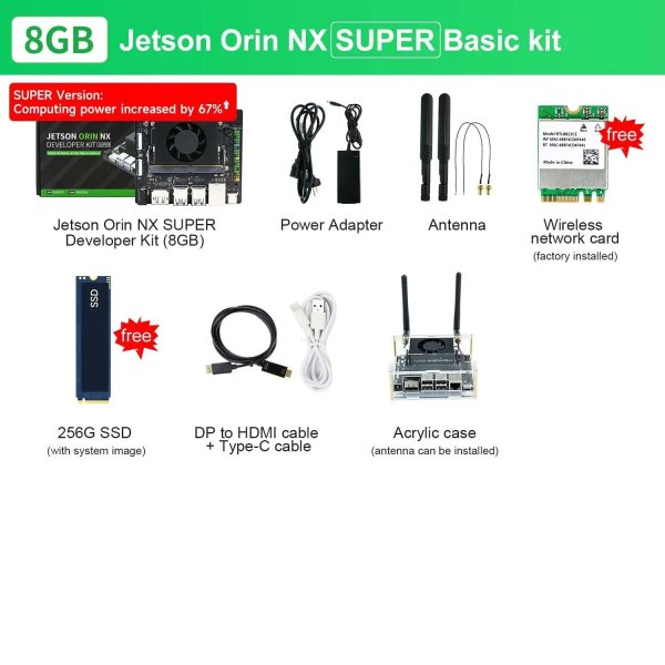 画像1: [8GB-BasicKit] Jetson Orin NX 開発キット スーパーバージョン 117/157TOPS コンピューティングパワー 組み込みエッジシステム向け 8GB/16GB RAM ディープラーニング S22d5589813181_1 (1)