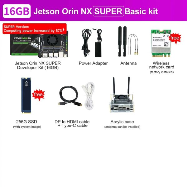 画像1: [16GB-BasicKit] Jetson Orin NX 開発キット スーパーバージョン 117/157TOPS コンピューティングパワー 組み込みエッジシステム向け 8GB/16GB RAM ディープラーニング S22d5589813181_6 (1)