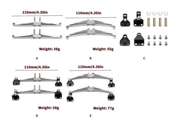 画像5: 1ペア 金属製フロント/リアサスペンションリーフスプリングプレートスプリングハンガー 1/14 タミヤ RCトラック SCANIA 770S R620 VOLVO BENZ マンカー用 S25d5623230932 (5)