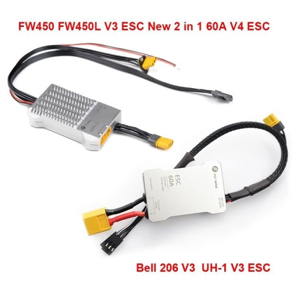 画像2: Flywing 2 in 1 FW450L V3 60A V4 6S ESC デジタルヘリコプター ESC スペアパーツ FLYWING Bell 206 V3 ESC UH1 ESC FW450L ESC flywing ESC S25d5742908545 (2)