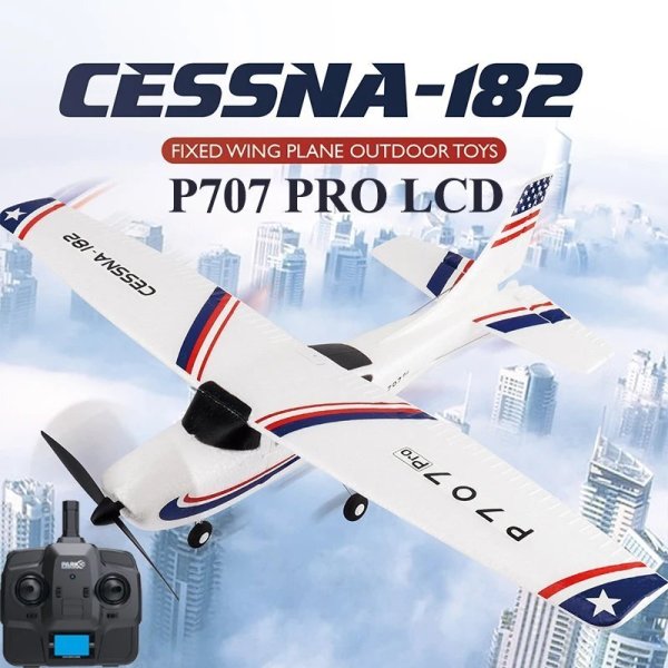 画像1: Parkten RC飛行機 P707G PRO LCDバージョン 2.4G 3D/6G ジャイロ付き 3Ch 固定翼飛行機 アウトドアおもちゃ ドローン RTF CESSNA 182 グライダー S25d5799882048 (1)