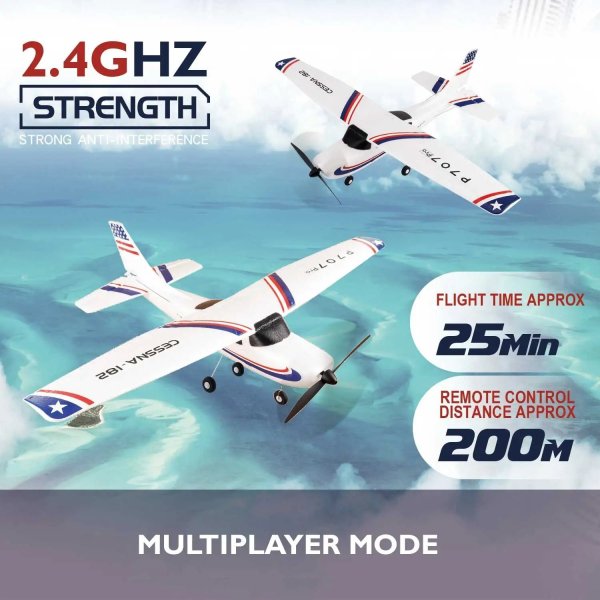 画像2: Parkten RC飛行機 P707G PRO LCDバージョン 2.4G 3D/6G ジャイロ付き 3Ch 固定翼飛行機 アウトドアおもちゃ ドローン RTF CESSNA 182 グライダー S25d5799882048 (2)