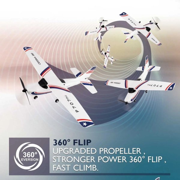 画像3: Parkten RC飛行機 P707G PRO LCDバージョン 2.4G 3D/6G ジャイロ付き 3Ch 固定翼飛行機 アウトドアおもちゃ ドローン RTF CESSNA 182 グライダー S25d5799882048 (3)