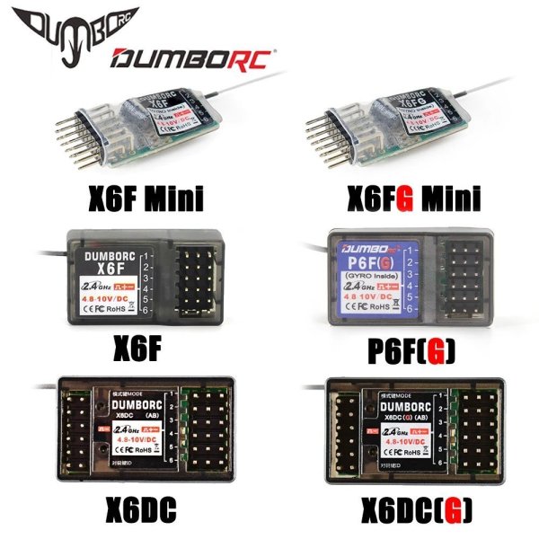 画像1: DUMBORC X6FG ミニ P6FG X6F X6DC X6DCG 2.4 グラム 6CH 受信機ジャイロ X6 X4 送信機リモコン Rc カーボート LED ライト S22d5806609827 (1)