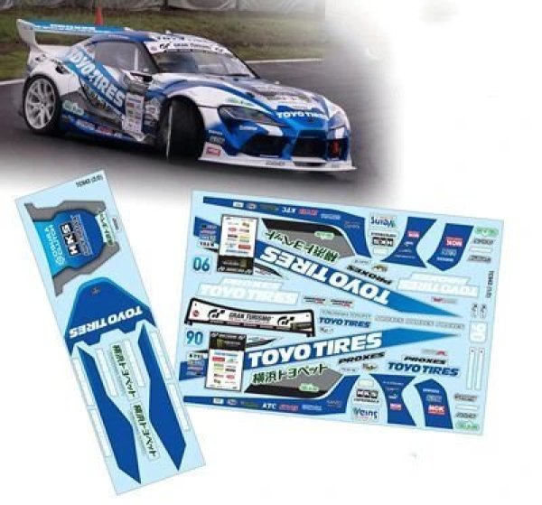 画像1: [ステッカーA] 1/10 PC RC スープラ ハイケード ワイドボディシェル 200mm幅 ランプシェード排気 透明シェルボディ チューリング ダート Mst ヨコモ HPI HSP用 S20d5826854365_0 (1)