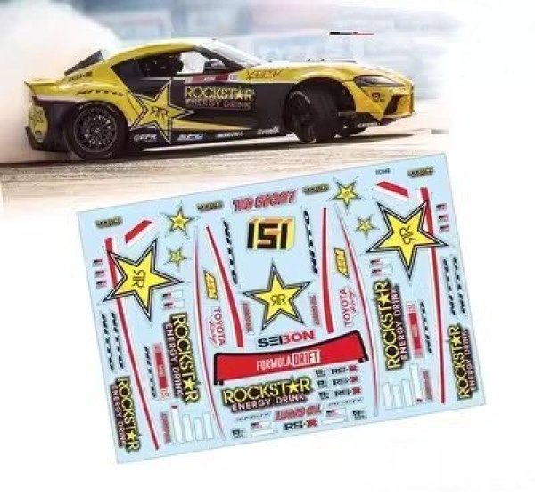 画像1: [ステッカーC] 1/10 PC RC スープラ ハイケード ワイドボディシェル 200mm幅 ランプシェード排気 透明シェルボディ チューリング ダート Mst ヨコモ HPI HSP用 S20d5826854365_3 (1)